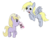 Size: 600x482 | Tagged: safe, artist:s-laughtur, derpy hooves, dinky hooves, pegasus, pony, g4, blushing, card, equestria's best daughter, equestria's best mother, female, mare, mouth hold