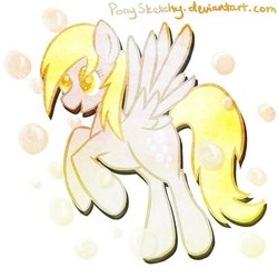 Size: 894x894 | Tagged: safe, artist:ponysketchy, derpy hooves, pegasus, pony, g4, bubble, female, mare, solo