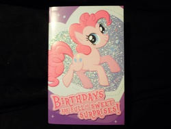 Size: 4608x3456 | Tagged: safe, pinkie pie, g4, birthday card, merchandise