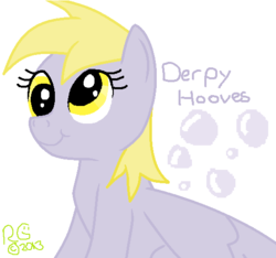 Size: 532x497 | Tagged: safe, artist:beccawolf898, derpy hooves, pegasus, pony, g4, bubble, female, mare, solo
