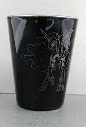 Size: 570x837 | Tagged: safe, artist:toyponystudios, nightmare moon, g4, cup, etsy, photo, shot glass