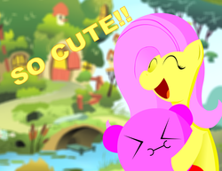 Size: 651x502 | Tagged: safe, fluttershy, puffball, g4, kebbyisback, kirby, kirby (series)