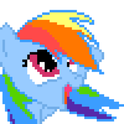 Size: 400x400 | Tagged: safe, artist:xxnightmareluluxx, rainbow dash, g4, female, pixel art, solo