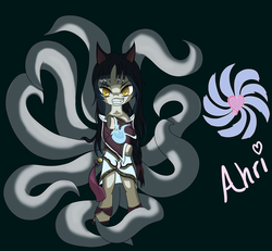 Size: 2000x1848 | Tagged: safe, artist:fethur, oc, earth pony, fox, fox pony, hybrid, kitsune, kitsune pony, original species, pony, ahri, league of legends, ponified, solo