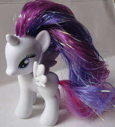 Size: 800x881 | Tagged: safe, rarity, alicorn, pony, g4, brushable, irl, photo, prototype, raricorn, taobao, toy