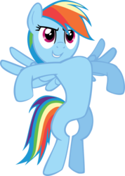 Size: 755x1058 | Tagged: safe, artist:falxor, rainbow dash, g4, may the best pet win, bipedal, female, puffed chest, simple background, solo, standing up, transparent background, vector