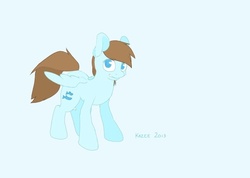 Size: 794x564 | Tagged: safe, artist:kazee-snow-leopard, blue buck, deep blue, pegasus, pony, g4, female, solo