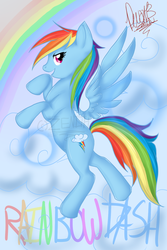 Size: 900x1350 | Tagged: safe, artist:incubuszenith, rainbow dash, g4, full body, side view, solo, spread wings, wings