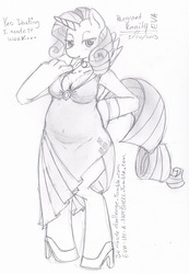 Size: 491x711 | Tagged: safe, artist:evangle, rarity, anthro, g4, 30 minute art challenge, armpits, pregnant