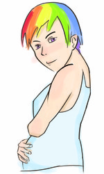 Size: 600x1000 | Tagged: artist needed, safe, rainbow dash, human, g4, 30 minute art challenge, humanized, pregnant