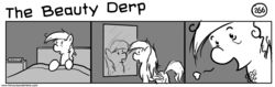 Size: 1280x404 | Tagged: safe, artist:tetrapony, derpy hooves, pegasus, pony, comic:the daily derp, g4, bed mane, chest fluff, female, mare, the beauty derp