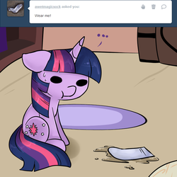 Size: 700x700 | Tagged: safe, artist:lustrous-dreams, twilight sparkle, ask filly twilight, g4, ask, sock, tumblr