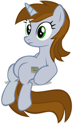 Size: 419x700 | Tagged: safe, oc, oc only, oc:littlepip, pony, unicorn, fallout equestria, g4, eyes open, female, green eyes, horn, mare, recolor, show accurate, simple background, sitting, solo, unicorn oc, vector, white background