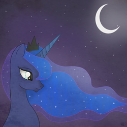 Size: 3000x3000 | Tagged: safe, artist:balloons504, princess luna, pony, g4, female, moon, solo
