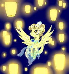 Size: 1494x1600 | Tagged: safe, artist:enati-ora, oc, oc only, clothes, dress, flying, glowing, lantern, paper lantern, solo