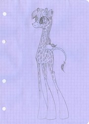 Size: 1734x2406 | Tagged: safe, artist:sigmanas, oc, oc only, giraffe, solo, traditional art