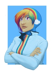 Size: 1312x1787 | Tagged: safe, artist:da-starbird, rainbow dash, human, g4, female, humanized, solo