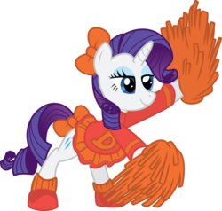Size: 6301x5995 | Tagged: safe, artist:yetioner, idw, rarity, g4, absurd resolution, cheerleader, clothes, female, idw showified, pom pom, simple background, solo, transparent background, vector