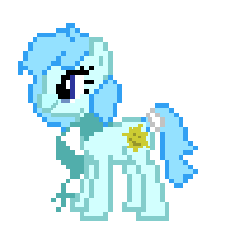 Size: 530x480 | Tagged: safe, artist:sunshinesmilespony, oc, oc only, oc:sunshine smiles, earth pony, pony, animated, blinking, clothes, desktop ponies, pixel art, scarf, simple background, solo, sprite, transparent background