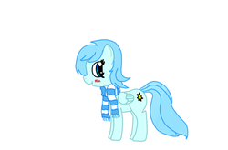 Size: 698x462 | Tagged: artist needed, safe, oc, oc only, oc:sunshine smiles, pegasus, pony, blushing, clothes, scarf