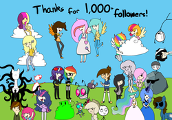 Size: 1280x895 | Tagged: safe, princess cadance, princess celestia, princess luna, rainbow dash, rarity, twilight sparkle, human, g4, adventure time, adventure time ponies, batman, batmare, catwoman, humanized, male, slenderman, tumblr