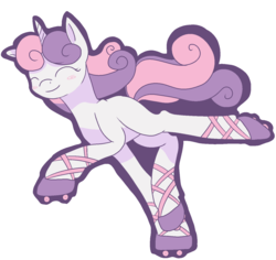 Size: 1408x1329 | Tagged: safe, artist:dozymouse, sweetie belle, g4, cute, female, happy, roller skates, skates, skating, solo