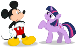 Size: 9551x6000 | Tagged: safe, artist:cooltomorrowkid, twilight sparkle, g4, absurd resolution, crossover, disney, mickey mouse