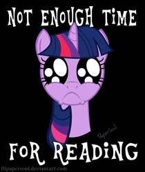 Size: 3100x3696 | Tagged: safe, artist:filpapersoul, twilight sparkle, g4, female, image macro, sad, sad eyes, solo