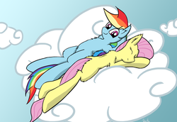 Size: 1024x704 | Tagged: safe, artist:meanhedgehog, fluttershy, rainbow dash, g4, cloud, cloudy