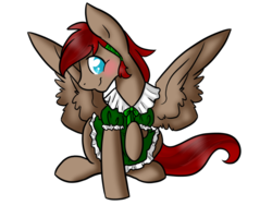 Size: 1200x900 | Tagged: safe, artist:sinclair2013, oc, oc only, pegasus, pony, blushing, clothes, crossdressing, maid, solo