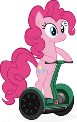 Size: 672x1062 | Tagged: safe, artist:pinkiepiemike, pinkie pie, earth pony, pony, g4, female, segway, simple background, solo, transparent background