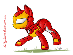 Size: 500x375 | Tagged: safe, artist:daffydream, pony, 30 minute art challenge, iron man, ponified, solo