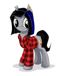 Size: 796x1040 | Tagged: safe, artist:mysticalpha, oc, oc only, pony, unicorn, chiselle, earring, plaid