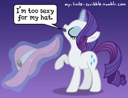 Size: 792x612 | Tagged: safe, artist:scribble, rarity, pony, unicorn, g4, 30 minute art challenge, female, gradient background, hat, horn, magic, mare, solo