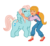 Size: 798x731 | Tagged: safe, artist:frele-ania, megan williams, wind whistler, human, pegasus, g1, bow, clothes, cute, eyes closed, female, hug, mare, megandorable, shoes, simple background, tail, tail bow, transparent background, whistlerbetes