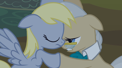 Size: 1920x1080 | Tagged: safe, screencap, derpy hooves, mayor mare, pegasus, pony, g4, lesson zero, my little pony: friendship is magic, season 2, female, glasses, lidded eyes, mare, out of context