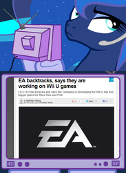 Size: 563x769 | Tagged: safe, princess luna, gamer luna, g4, ea, exploitable meme, nintendo, tv meme