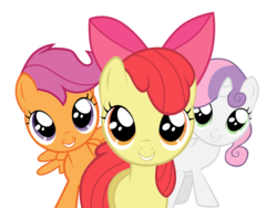 Size: 4000x3000 | Tagged: safe, artist:nowego, apple bloom, scootaloo, sweetie belle, g4, cute, cutie mark crusaders, simple background, transparent background, vector