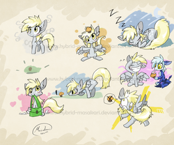 Size: 3000x2500 | Tagged: safe, artist:mahsira, derpy hooves, oc, pegasus, pony, g4, bag, balancing, blushing, confused, cute, drawing, exclamation point, eyes closed, eyes on the prize, face down ass up, female, fluffy, frown, grin, gritted teeth, hat, letter, mail, mailbag, mare, mouth hold, muffin, nom, raised hoof, raised leg, salute mouth hold, sitting, sleeping, smiling, sneaking, spread wings, tail bite, wide eyes, zzz