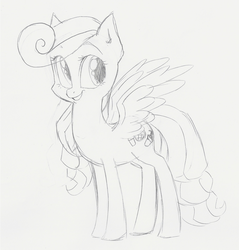 Size: 1024x1071 | Tagged: dead source, safe, artist:madelonetjj, oc, oc only, pegasus, pony, sketch, solo, traditional art