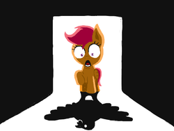 Size: 580x435 | Tagged: safe, artist:thenose90, scootaloo, chicken, g4, doodle or die, scootachicken, shadow