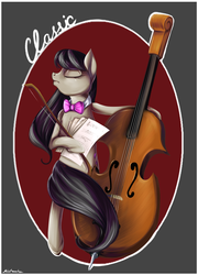 Size: 1411x1958 | Tagged: dead source, safe, artist:matrosha123, octavia melody, earth pony, pony, g4, bipedal, cello, musical instrument, one word, sheet music