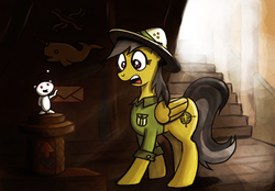 Size: 1440x1000 | Tagged: safe, artist:sevoohypred, daring do, g4, bad treasure, exploitable meme, female, reddit, snoo, solo