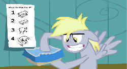 Size: 640x350 | Tagged: safe, artist:pageturner1988, artist:workingorder, edit, derpy hooves, pegasus, pony, g4, animated, female, instructions, mare, mspa, package