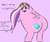 Size: 499x423 | Tagged: safe, edit, princess cadance, g4, butt, grimace (mcdonald's), implied infidelity, implied lesbian, implied shipping, implied twidance, implied twilight sparkle, lovebutt, mcdonald's, mcnuggies, meme, ms paint, offscreen character, plot, ponified meme, wat