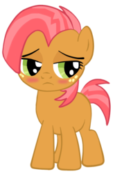 Size: 378x568 | Tagged: safe, artist:ilikki, babs seed, earth pony, pony, g4, blushing, female, simple background, solo, transparent background, vector