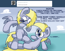 Size: 993x776 | Tagged: safe, artist:extradan, derpy hooves, oc:jerky hooves, pegasus, pony, g4, female, mare