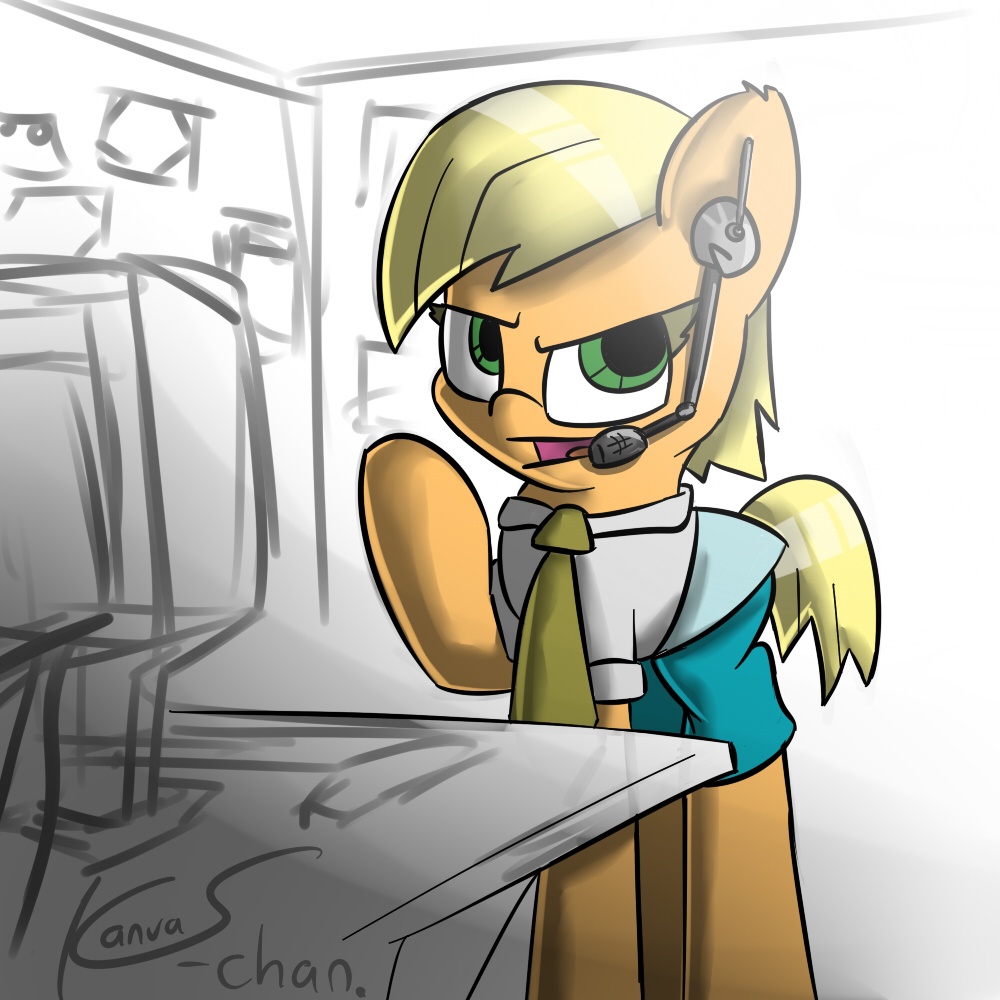 #331654 - safe, artist:kanvas-chan, applejack, alternate hairstyle ...