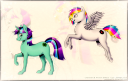 Size: 900x568 | Tagged: safe, artist:capsysworld, oc, oc only, pegasus, pony, unicorn, bass drop, may day