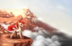 Size: 3400x2200 | Tagged: safe, artist:tarufaolchu, oc, oc only, cliff, mountain, scenery